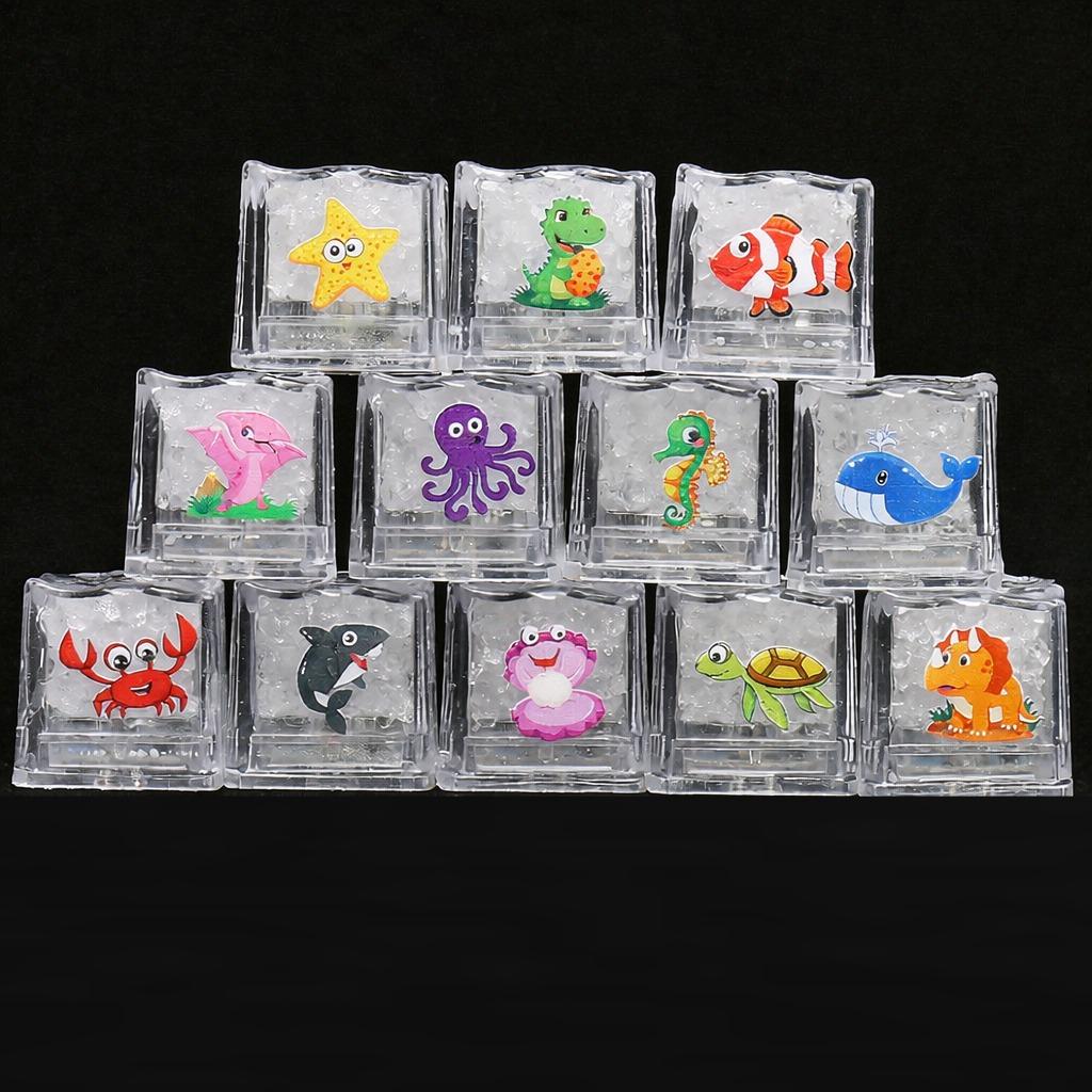 Luminous Ice Cube Bath Toy Water Induction Instant Shine Led Colorful Flash Light Kids Shower Play Entertainment Party
