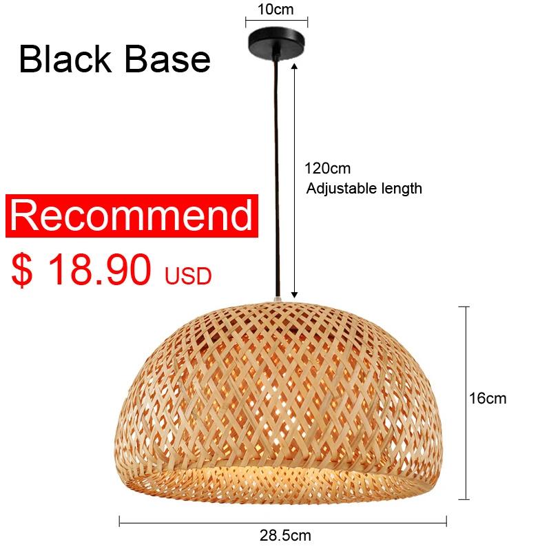 Bamboo Pendant Lights Hand Woven Ceiling Weaving Chandelier Lamp Rattan Wicker Hanging LED Fixtures Home Bedroom Bamboo Art Lamp