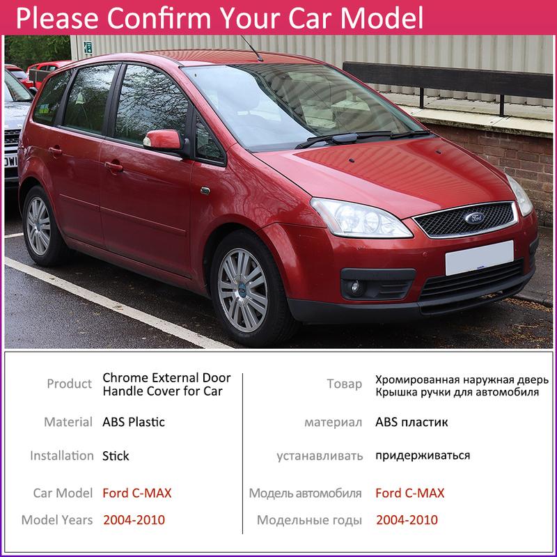 for Ford C-MAX C MAX MK1 2004~2010 Chrome Door Handle Cover Car Accessories Stickers Trim Set of 4Door 2005 2006 2007 2008 2009