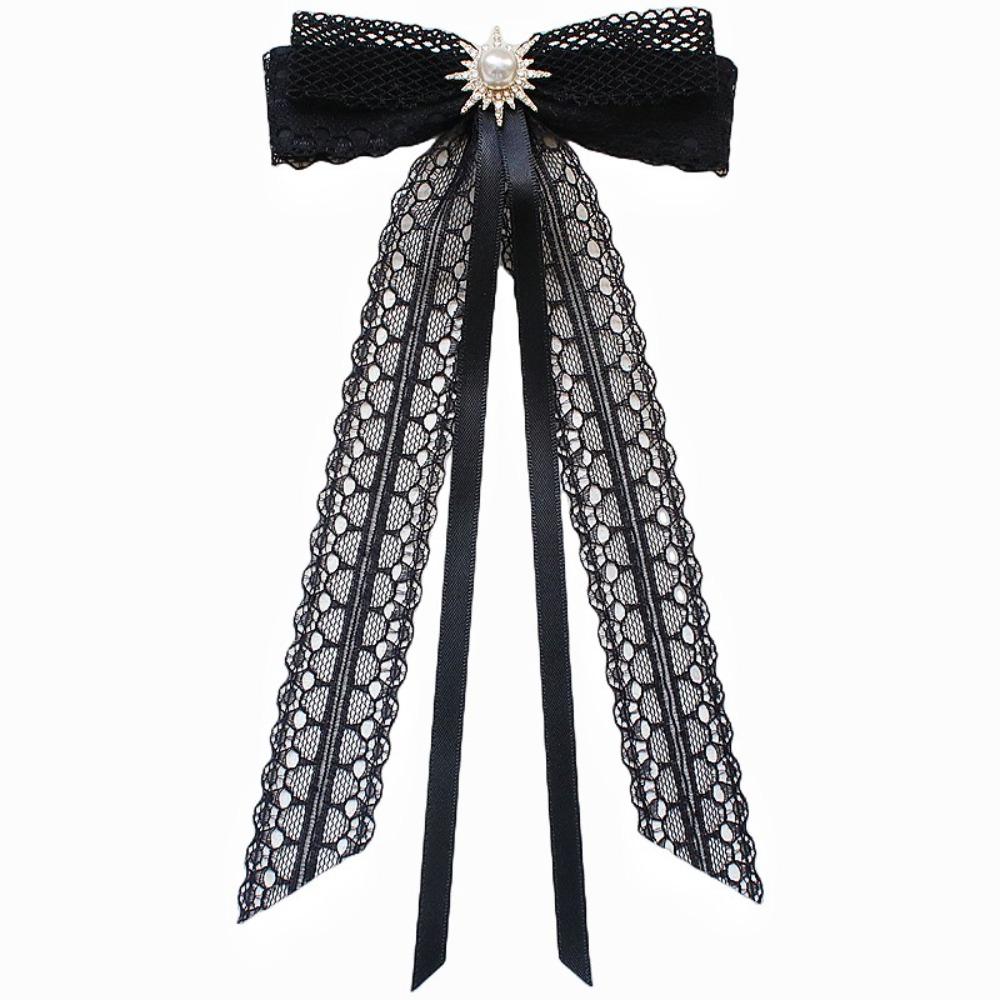 College Style Lace Ribbon Bowtie Elegant Collar Rhinestones Jewelry  Fashion Jewelry Gifts