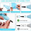 34PCs Cake Decorating Kit–Piping Bags and Tips Set With 24 Stainless Steel Piping Tips,2 Reble Silicone Piping Bags,3 Smoothers, 2 Couplers,2 Bag