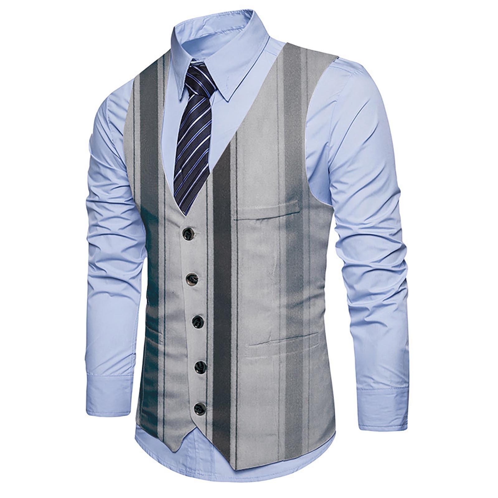 

Новый мужской однобортный жилет с принтом в стиле ретро, ​​большой модный повседневный костюм, жилет XL