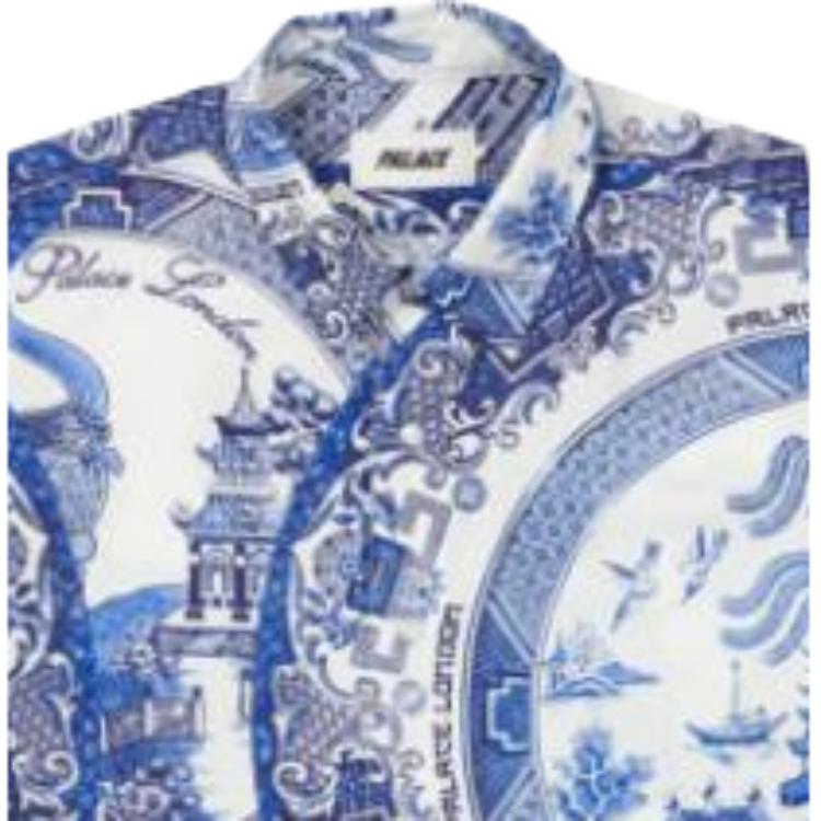 Palace China Plate Shirt Navy Unisex Tops Blue P22SHT111