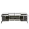 TV Cabinet, High-gloss Lowboard with Multi-colored LED Lighting, 6 Doors, 2 Drawers