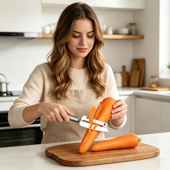 Vegetable Peeler with Ergonomic Handle 2 In 1 Bottle Opener Stainless Steel Peeler for Melons Potatoes Cucumbers Pumpkin Sugar Cane