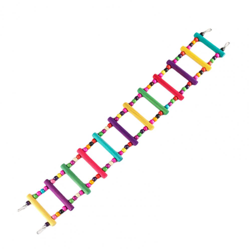 Bird Ladder Colorful Beads Swing Combination Bird Toy Parrots Chewing Training Toy Pet Bird Hanging Hammock Bird Climbing Ladder