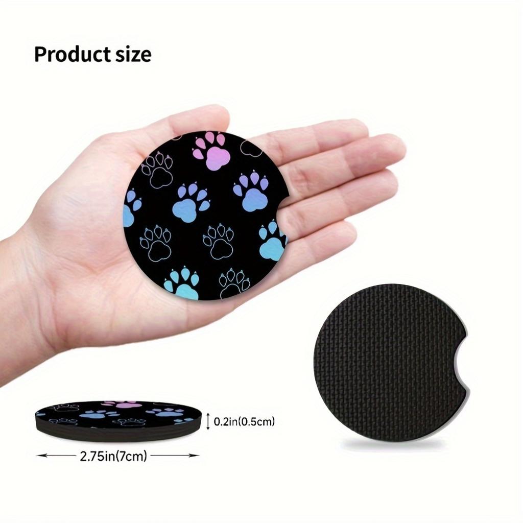 2PCS Environmentally friendly diving fabric, creative and cute cartoon coasters for home cars