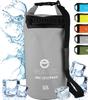 Enthusiast Gear Insulated Dry Bag Cooler Waterproof Cooler for and the Beach with Padded Shoulder Straps Gray Kayaking, Hiking, Lunch, Fishing, –