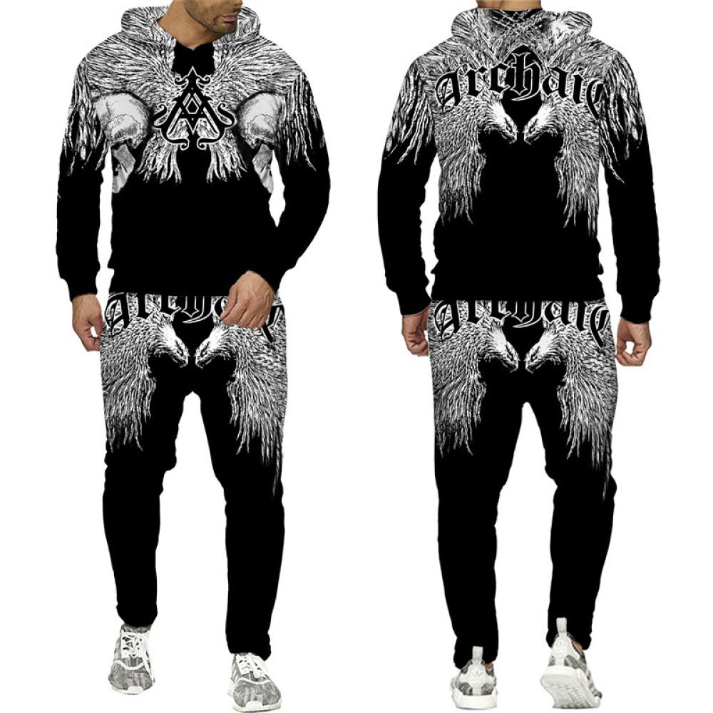 Готическая толстовка с принтом черепа/спортивный костюм с 3D-принтом — фото 27