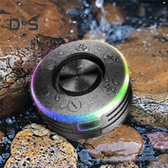 Bezdrátový reproduktor kompatibilní s Bluetooth s RGB LED světly IPX7 Vodotěsný Přenosný mini stereo reproduktor se snadným připojením