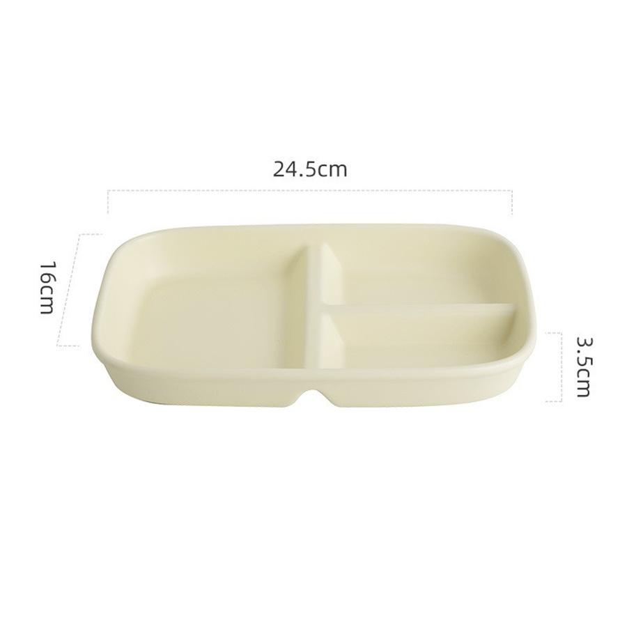 

1PC керамическая прямоугольная тарелка с тремя решетками, инновационная обеденная тарелка, завтрак и полезная обеденная тарелка с низким содержанием жира, домашняя кухня 9 inches