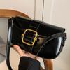Trendy Small Pu Saddle Bag For Women 2023 Winter Street Style Shoulder Crossbody Bag