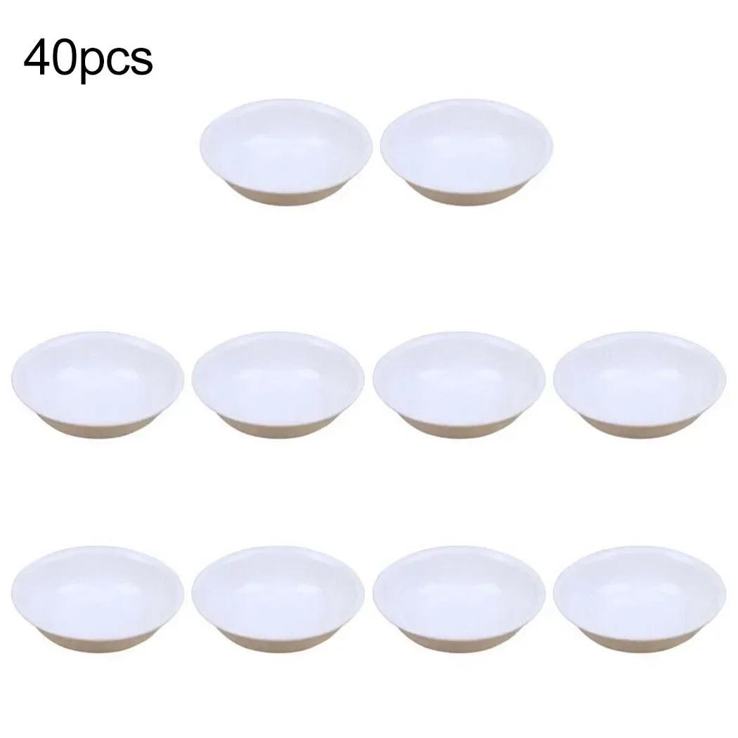 

40pcs White Plastic Seasoning Dishes Sushi Dipping Bowl Vinegar Spice Sauce Dishes Mini Appetizer Plates Saucer Kitchenware China Mainland