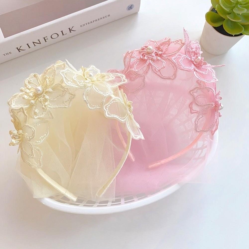 3D Princess Headband Versatile Hair Headband Cute Pearl Crown Girls Birthday Party Photo Props