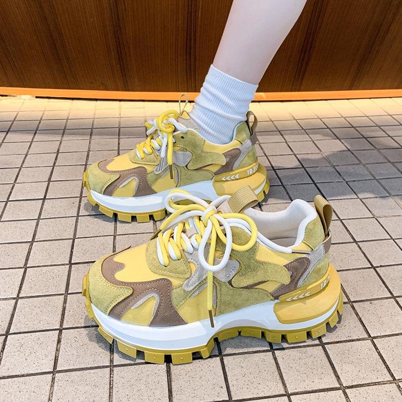 Fashion Luxury Designer Fashion Color Block Sneakers Women's Casual Thick Sole Increased Comfortable Women's Shoes Zapatillas De Deporte