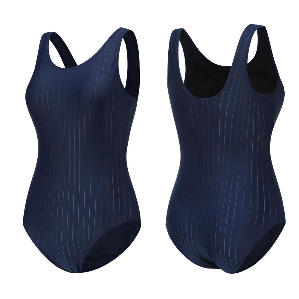 Women s Professional Tummy Control Racing Swimsuit with Chest Pads Large темно-синий