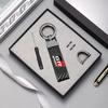 Carbon fiber Car Keychain Key Ring Metal Leather For Toyota GR Sport Gazoo Racing Yaris 86 Corolla Hilux Supra C-HR Accessories