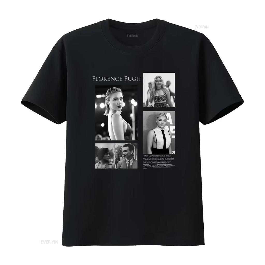 T-shirt Edizione Limitata Florence Pugh per Uomo e Donna Stampa Ispirata all'Attrice alla Moda vintage Lavato uomo Top Per l'Uso Quotidiano