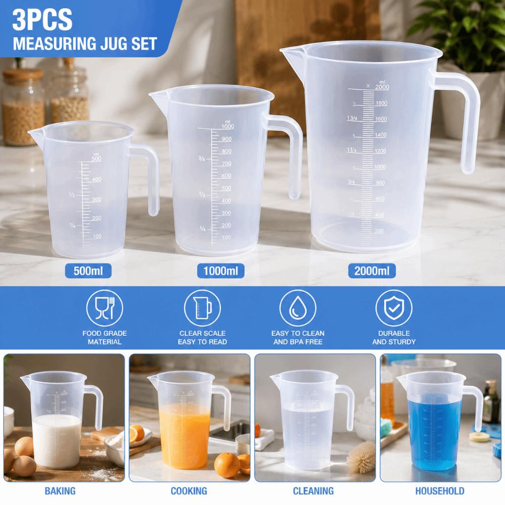 Thickened Plastic Measuring Cup with Scale Liquid Measuring Cup Graduated Cup  Kitchen Baking