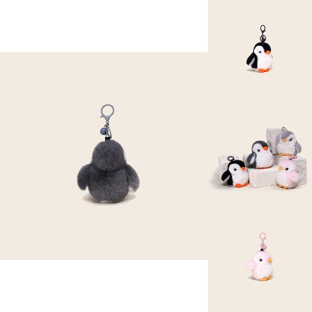 Plush Penguin Keychain With Real Mink Fur For Collectors And Giftgiving