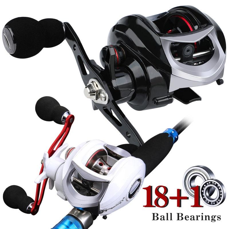 Baitcasting Rybářské navijáky 17+1BB Levá/pravá přední brzda Přívlačový naviják Odhazovací Rybářský naviják