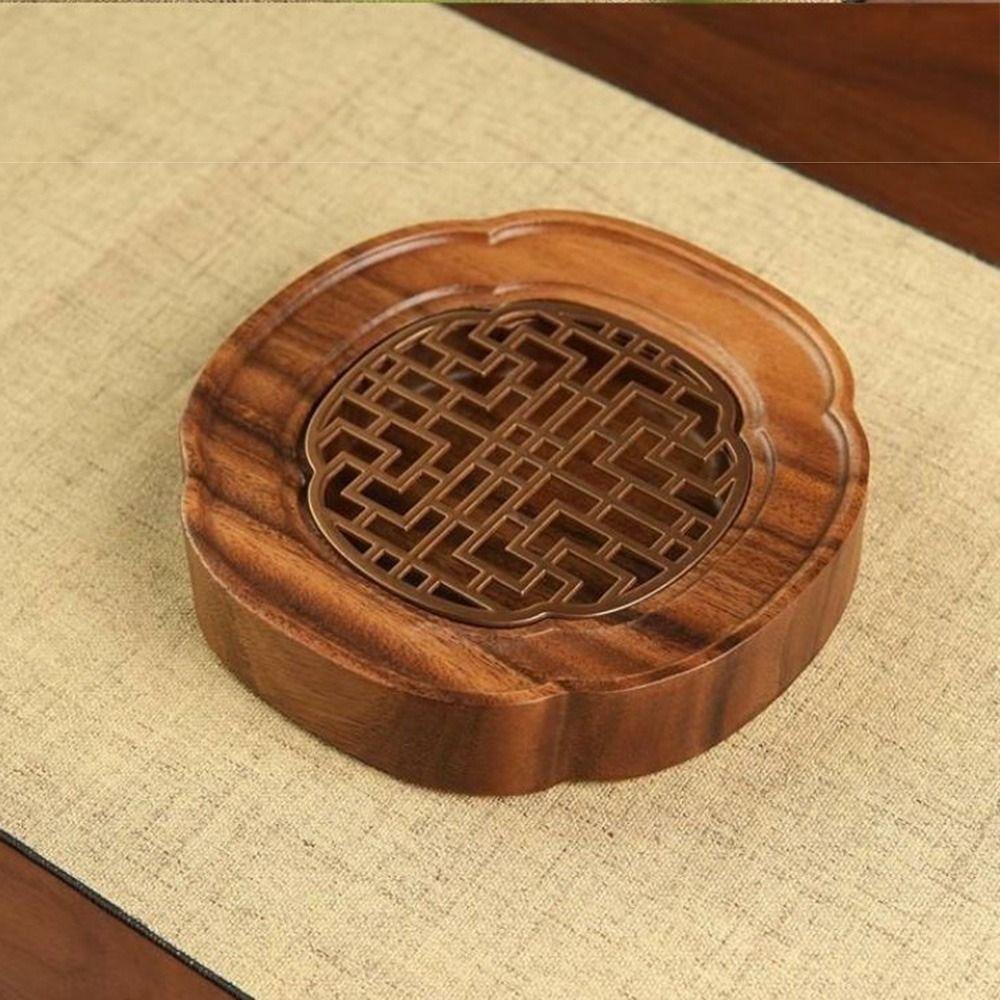 

Water Storage Dry Brewing Tea Table Walnut Wood Teapot Drain Plate Bearing Wood Tea Tray Outdoor Style 2