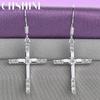 CHSHINE 925 Sterling Silver Cross Drop Earrings For Women Wedding Engagement Fashion Charm Jewelry
