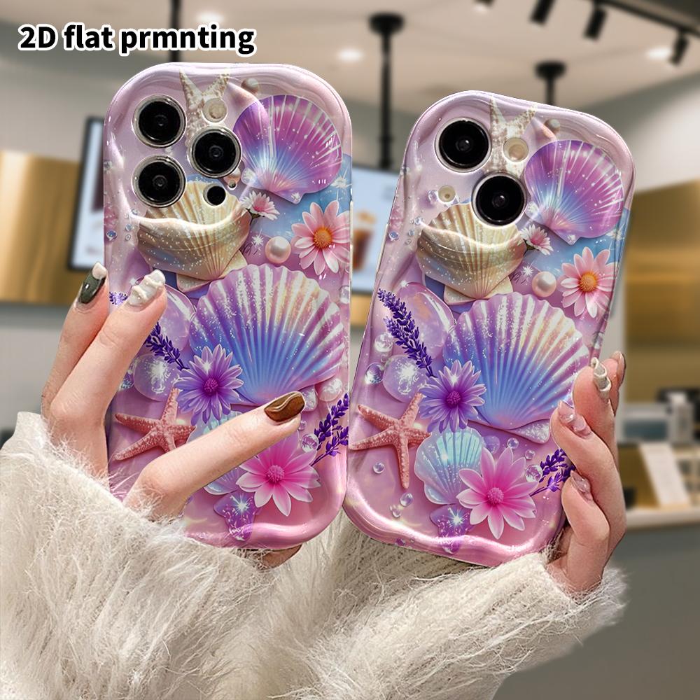 Phone Case: 2D Flat, Suitable for iPhone 18, 17, 16, 15, 14, 13, 12 Pro Protective Case, Phone Decoration, Dreamy Shell, Halloween and Christmas Gifts