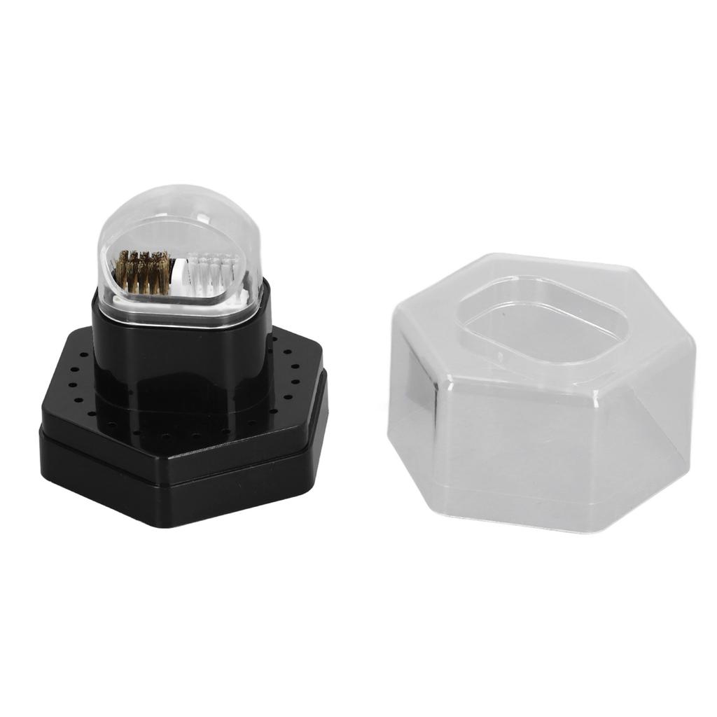 24 Holes 2 in 1 Drill Bits Stand Display Storage Box Nail Drill Bits Cleaning Brush Case Multifunctional Nail Drill Bits Case for Manicure