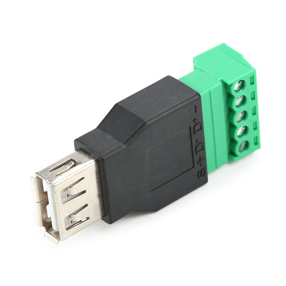 2PCS Quicklink Solderless Type A Female USB Terminal Adapter Converter
