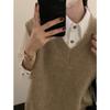 Fashion Sleeveless Pullover Knitted Women Sweaters Vest New Autumn Winter V Neck Casual Loose Elegant Knitwear Bottoming Tops