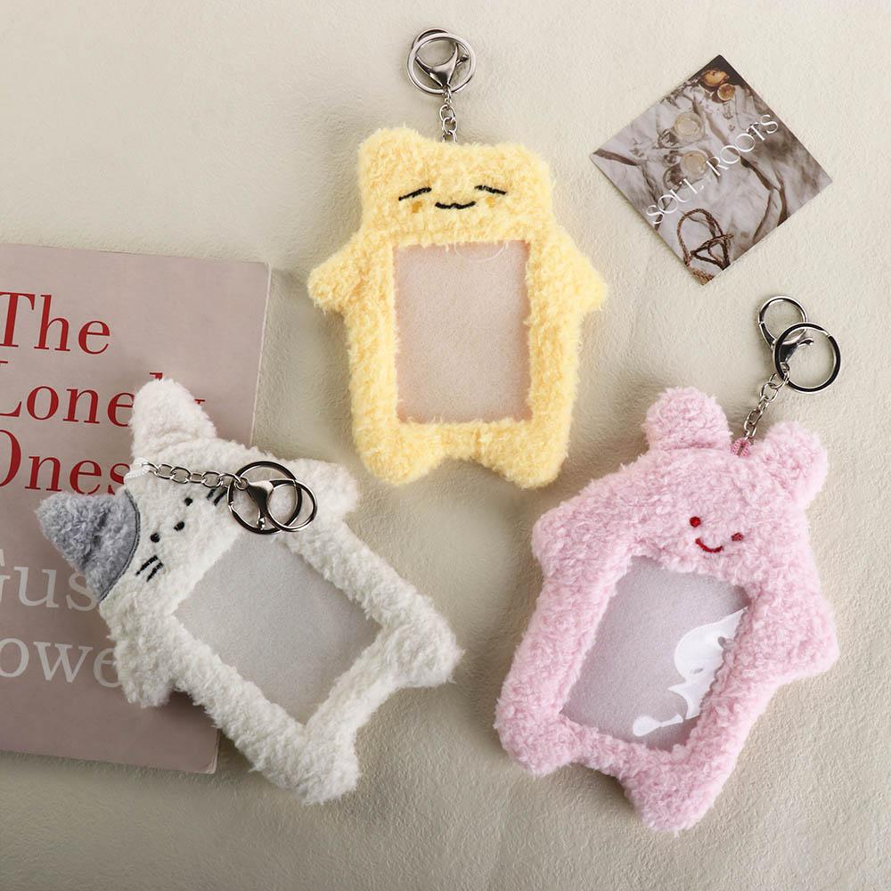 Rabbit Cartoon Plush Photocard Holder Cat Rabbit Photo Protective Case Kawaii Bus Card Holder Lady
