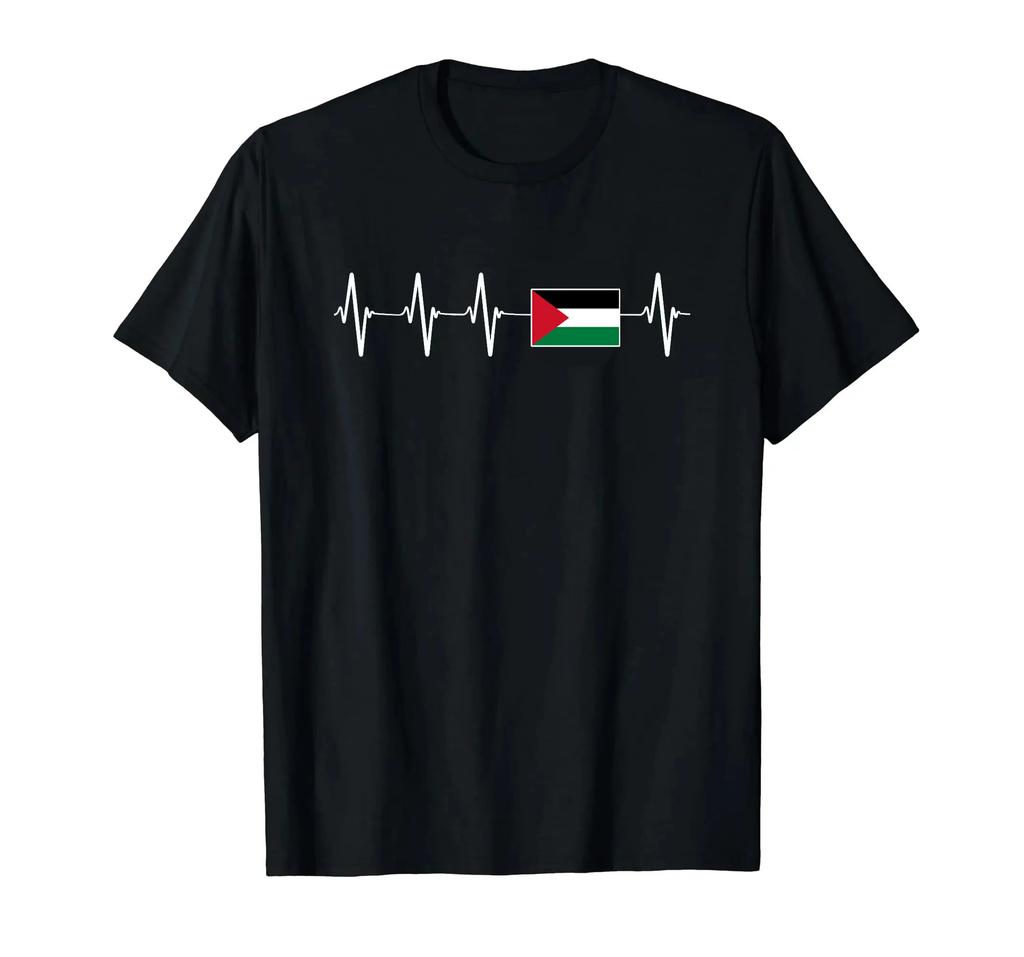 100% Cotton 2024 Palestinian Flag Printed Name T-Shirt Men'S Pse T-Shirt Street Hip Hop Clothing Casual Fashion T Shirt Top