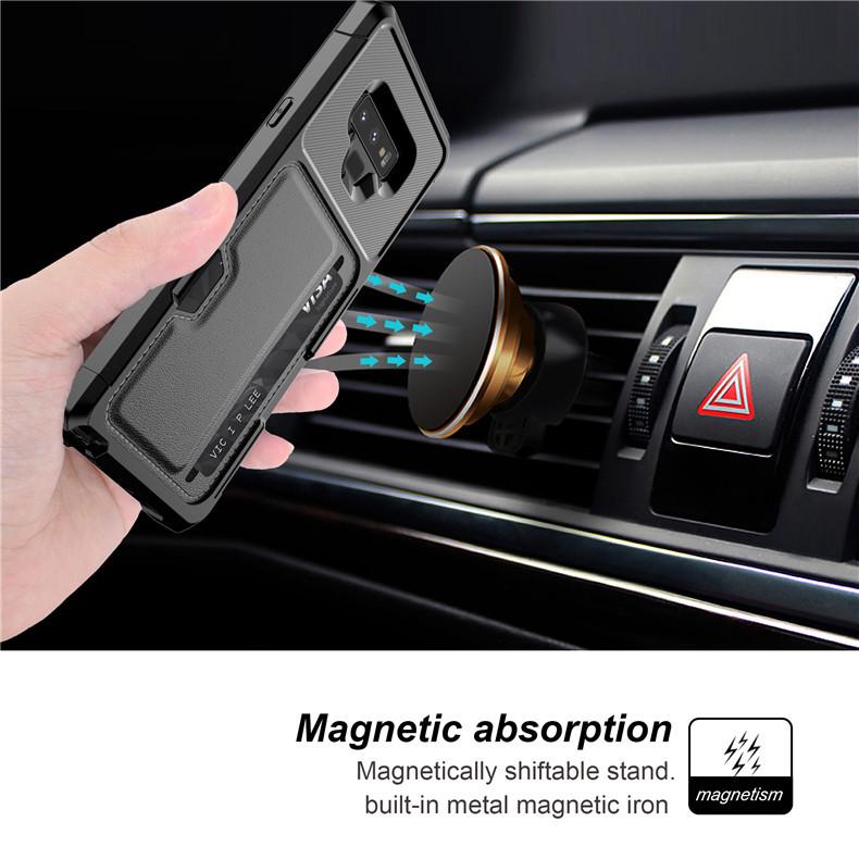 Samsung S26 Ultra Magnetic Leather Phone Case - Card Slot & Anti-Fall Protection for Note 20 Ultra