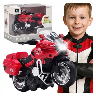 Toy Motorcycle Lights Sounds Metal Red Motor Drive Suitcases