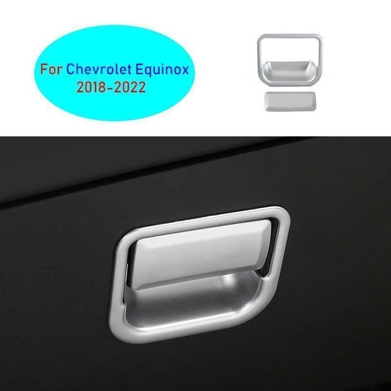 For Chevrolet Equinox 2018-22 Matte Silver Co-Pilot Storage Box Handle Cover 2pc
