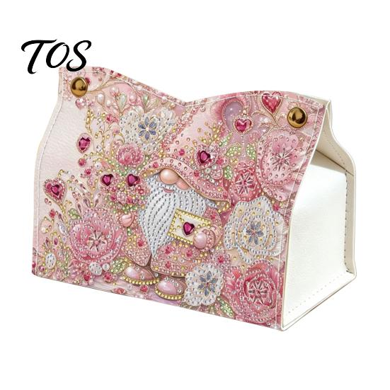 Festliche Raumdekoration DIY Weihnachten Diamantmalerei Taschentuchbox, Funkelnde Strasssteine PU-Leder Servietten Bastelsets für Jugendliche Halter, Rechteckige Aufbewahrung