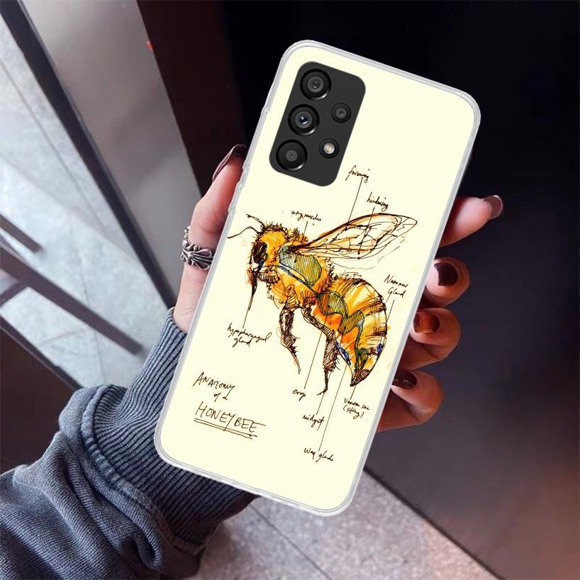 Bugs Bees Scientific Decomposition Phone Case For Samsung Galaxy A12 A52S A42 A32 A22 A51 A50 Note 20 Ultra 10 S10 Plus A71 A70