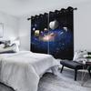 2 Peças Cortinas Planetas Galáxia Cósmica Baleia Galáctica Quarto Infantil Decorações de Janela de Quarto Cortinas Blackout Térmicas Isoladas