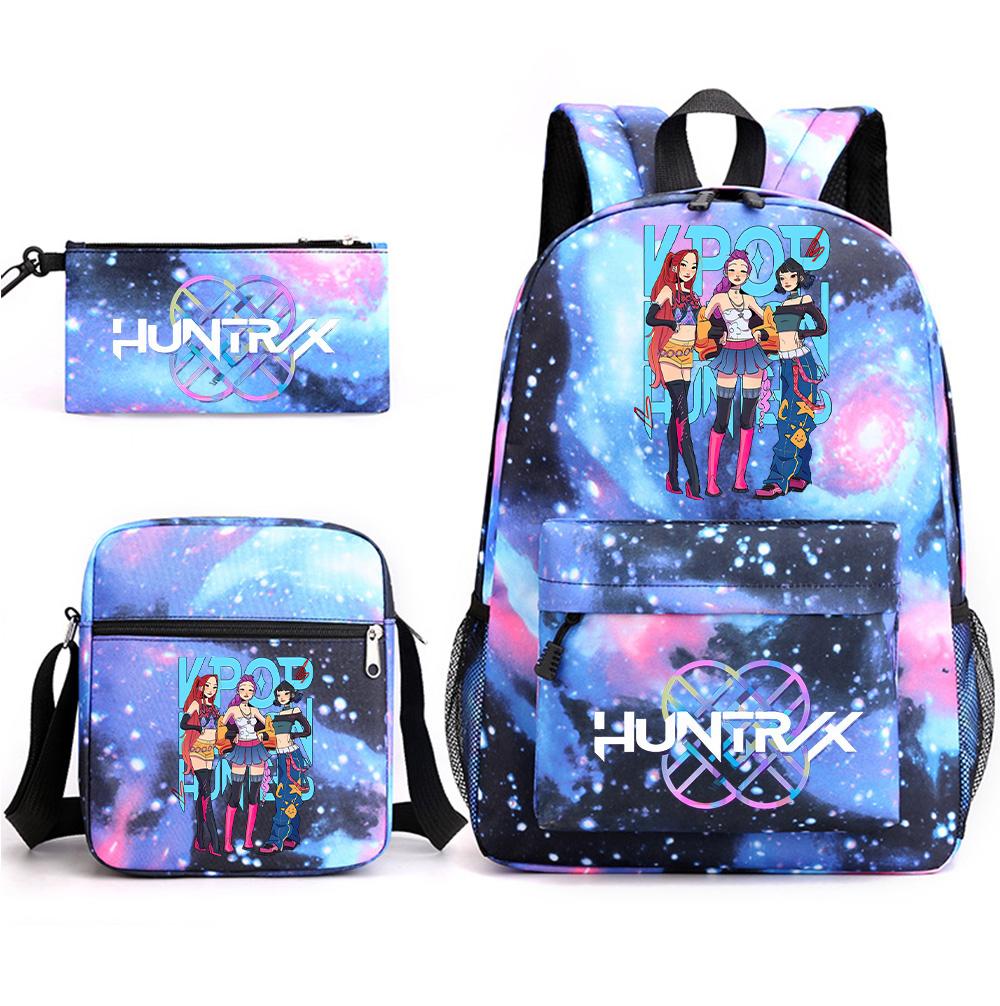 

3Pcs/set Anime Printed Backpack with Shoulder Bag Pencil Case for Teenager Student Boy Girl School Bag Large Capacity Bookbag Kid Gift Rucksak