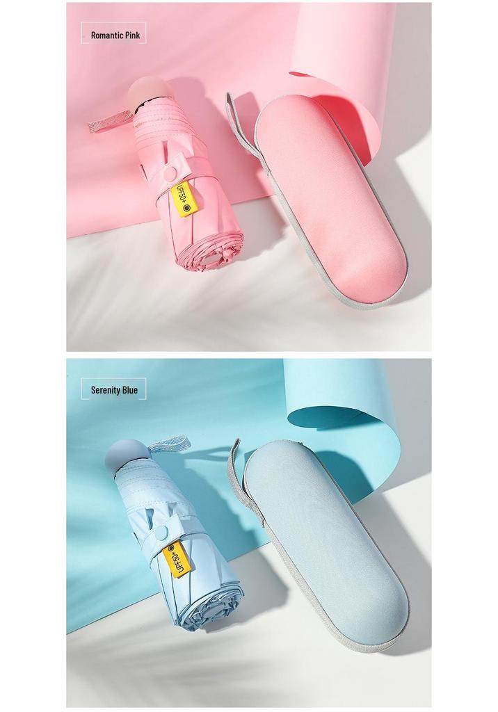 Mini Capsule Sun Protection UV Umbrella for Women - Customizable Sunshade & Rain Protection