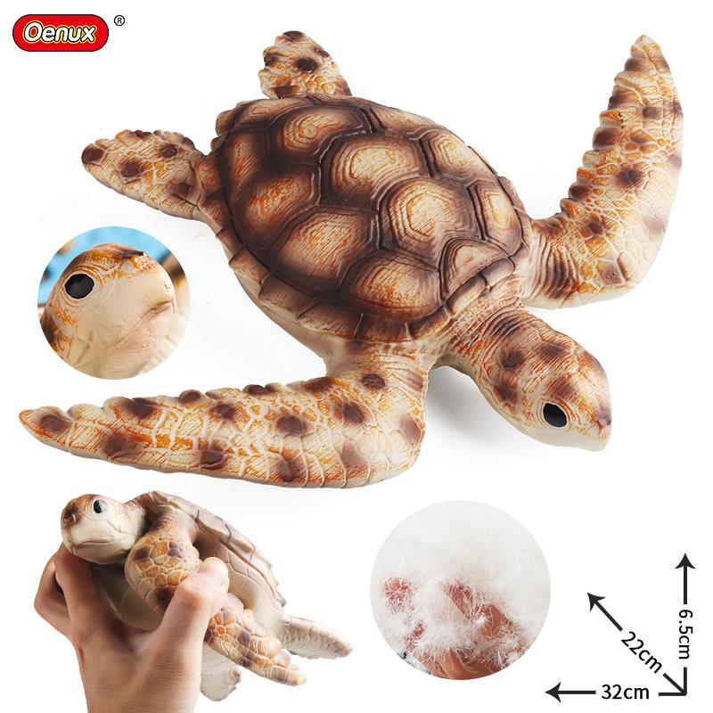 Oenux Ocean Animals Whale Shark Megalodon Crab Starfish Octopus Action Figures Soft Sea Life Model Educational Toy For Kids Gift