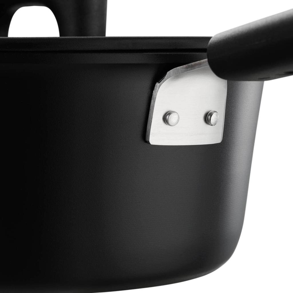 [Officially Imported] Fiskars 20cm Saucepan (with Lid), Induction/Gas Compatible, Non-Stick, "Hard Face" 1052235