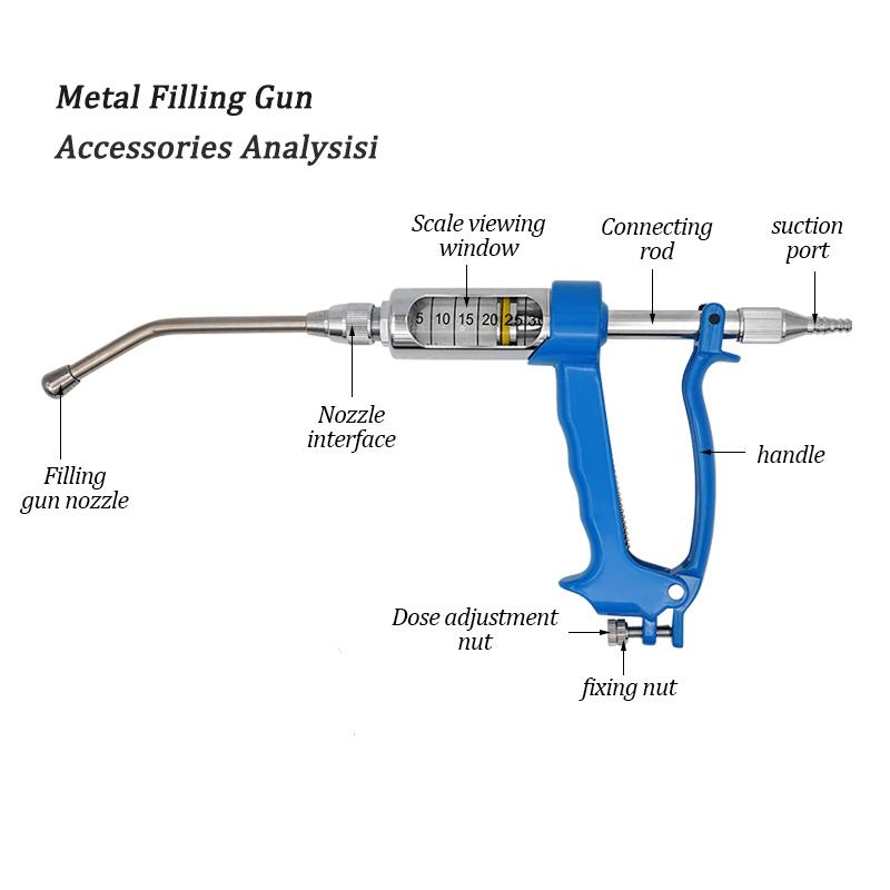 5/10/20/30/50ml Veterinary Metal Feeding Gun Continuous Drench Gun Sheep Cow Pig Goat Livestock Drenching Medication dispenser