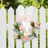 Easter Wreaths For Front Door Cute Easter Weatherproof Artificial Bunny Ear Wreath Outdoor Decorations For Bedroom Party