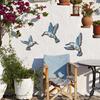 Wood Hummingbird Wall Art Vintage Flying Blue Bird Sculpture Rustic Wall Hanging Decoration for Home Bedroom Living Room Decor