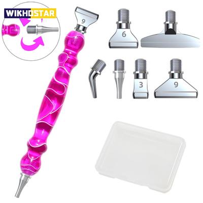 Resin Diamond Paint Brush Kit with 6 Interchangeable Tips, DIY 5D Diamond Art Tool Set - Multifunctional Accessory