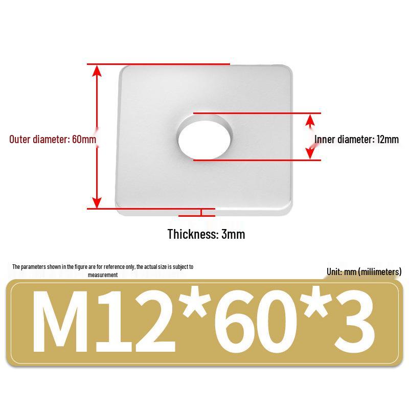 304 Stainless Steel Thickened Square Flat Washers M4-M24
