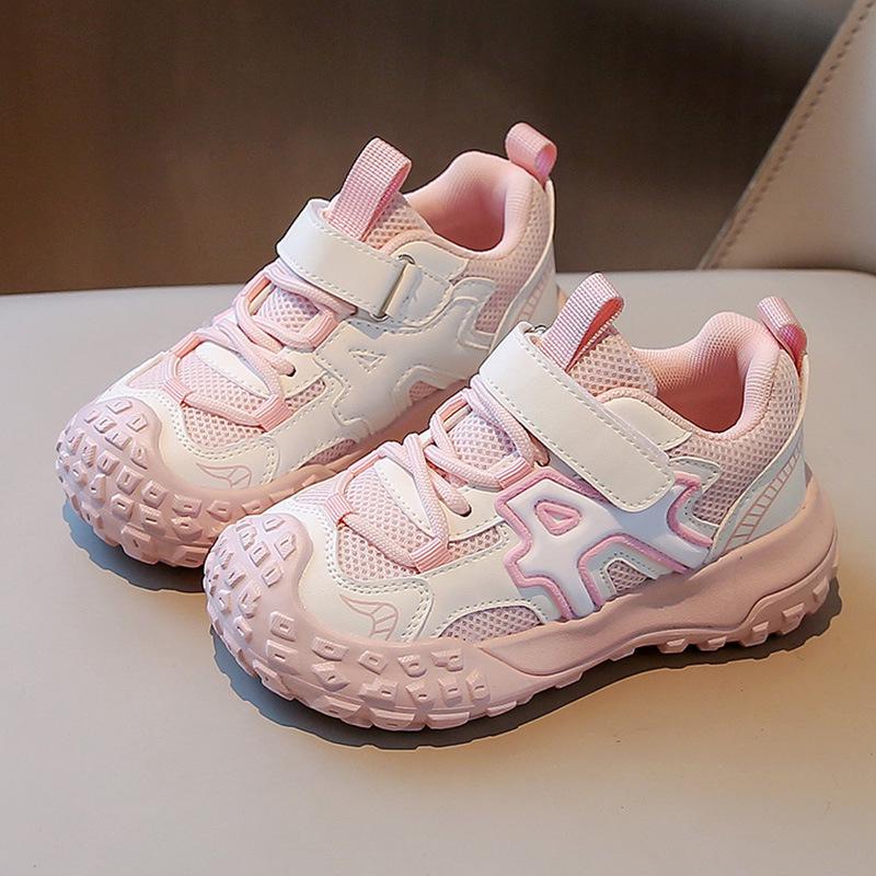 

Children s Mesh Breathable Sneakers - Boys & Girls Casual Soft Sole Summer Shoes Sizes 26-31 (Set of 6) розовый