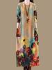 Spring/Summer 2026 Women's Plus Size Age-Reversing Printed Loose Long Sleeve Dress